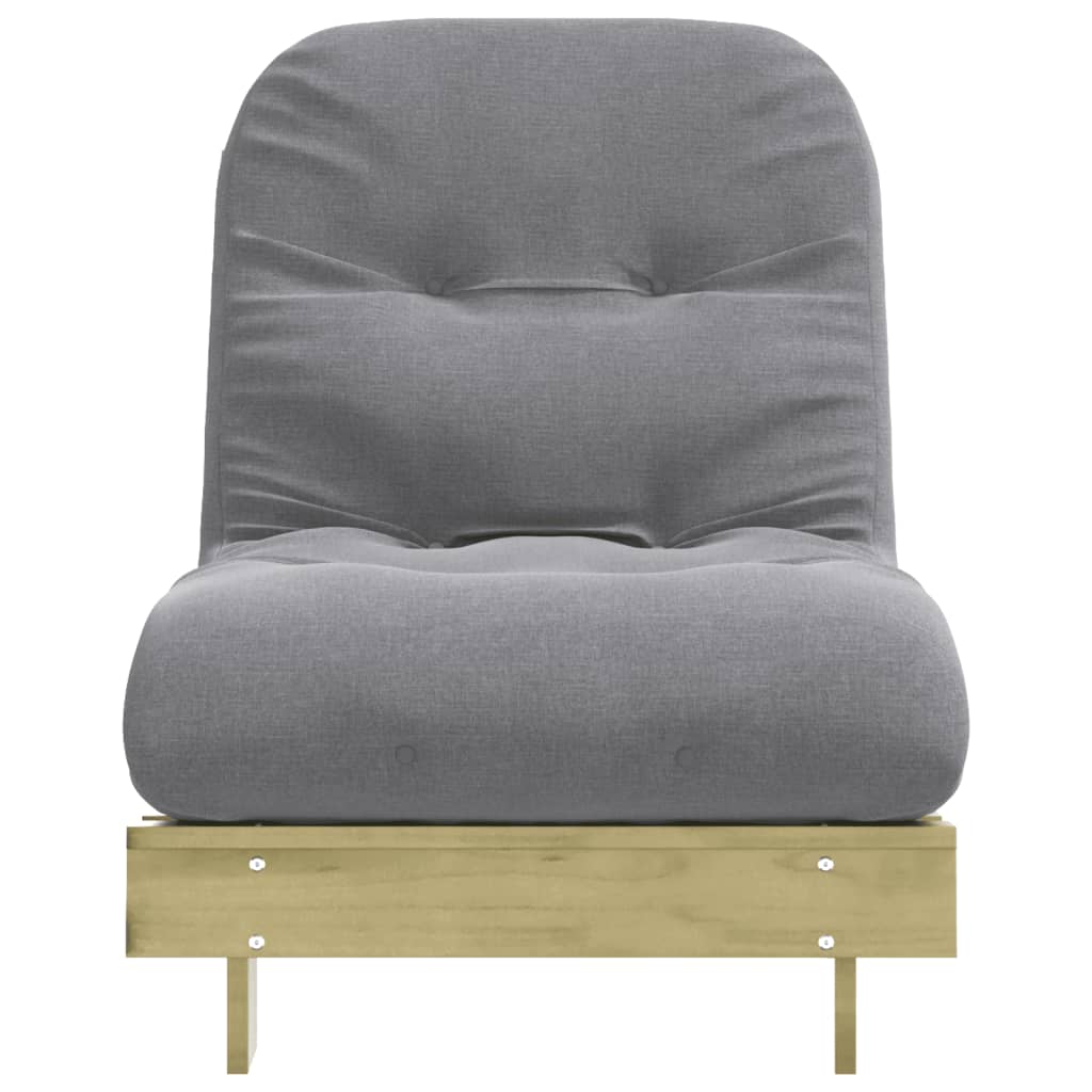 Futon na razvlačenje s madracem 70 x 206 x 11 cm od borovine