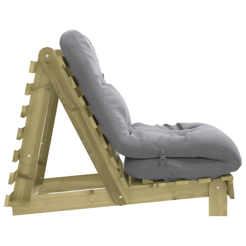 Futon na razvlačenje s madracem 70 x 206 x 11 cm od borovine