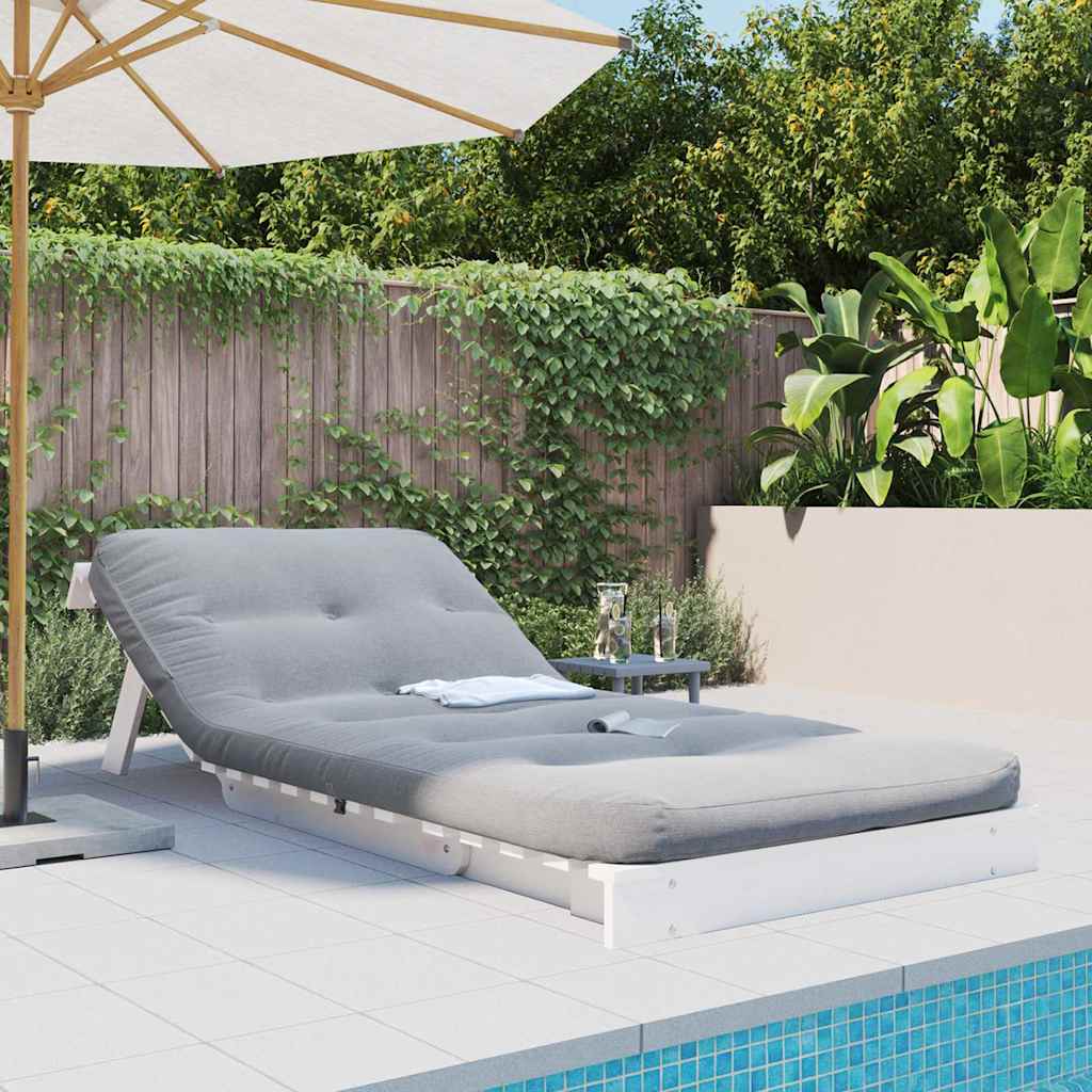 Futon na razvlačenje s madracem bijeli 80x206x11 cm borovina
