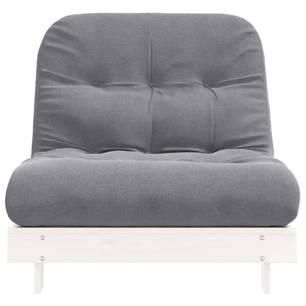 Futon na razvlačenje s madracem bijeli 80x206x11 cm borovina
