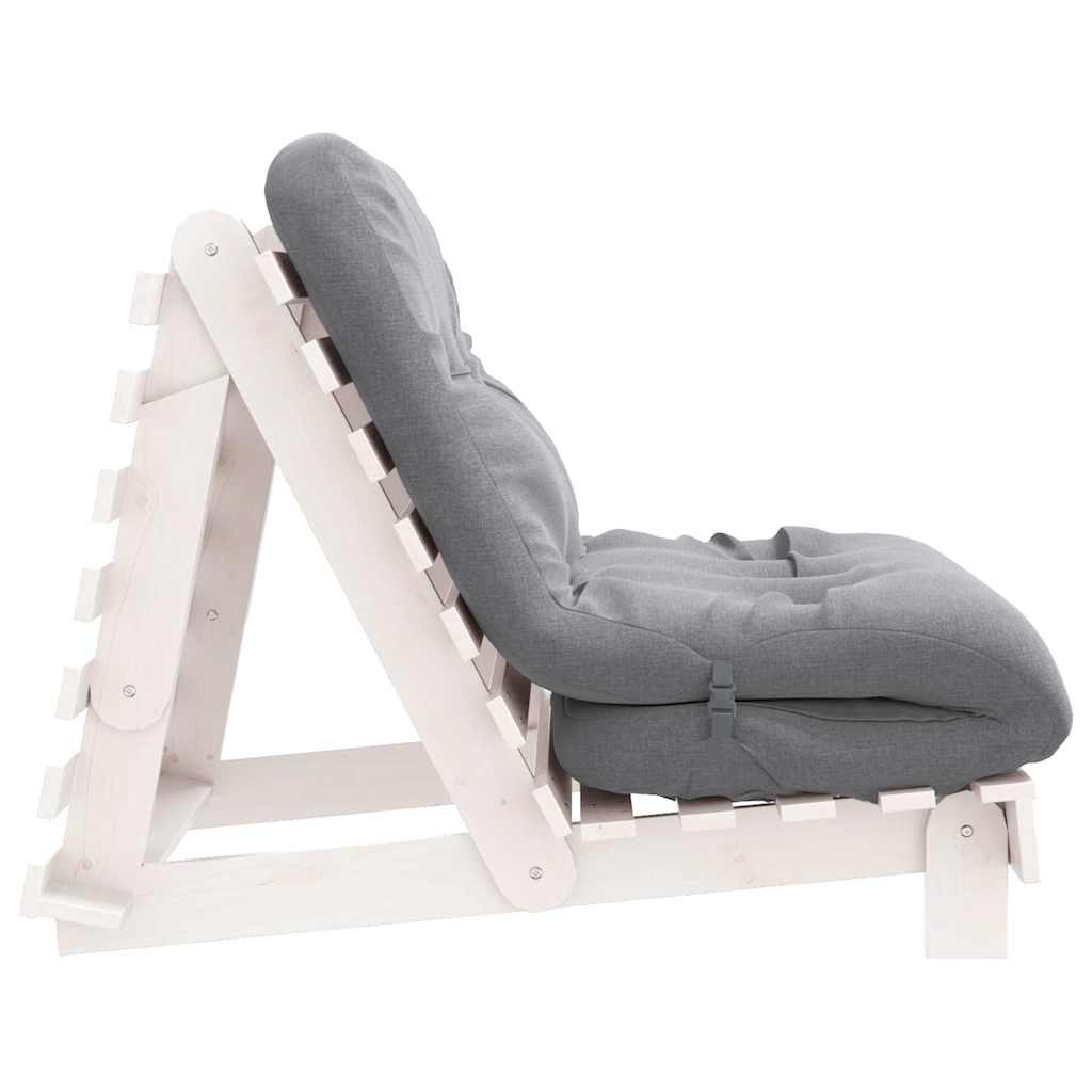 Futon na razvlačenje s madracem bijeli 80x206x11 cm borovina