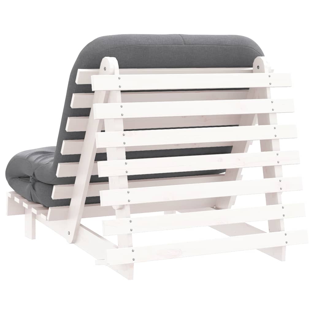 Futon na razvlačenje s madracem bijeli 80x206x11 cm borovina