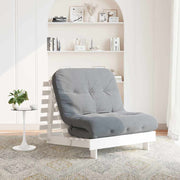 Futon na razvlačenje s madracem bijeli 80x206x11 cm borovina