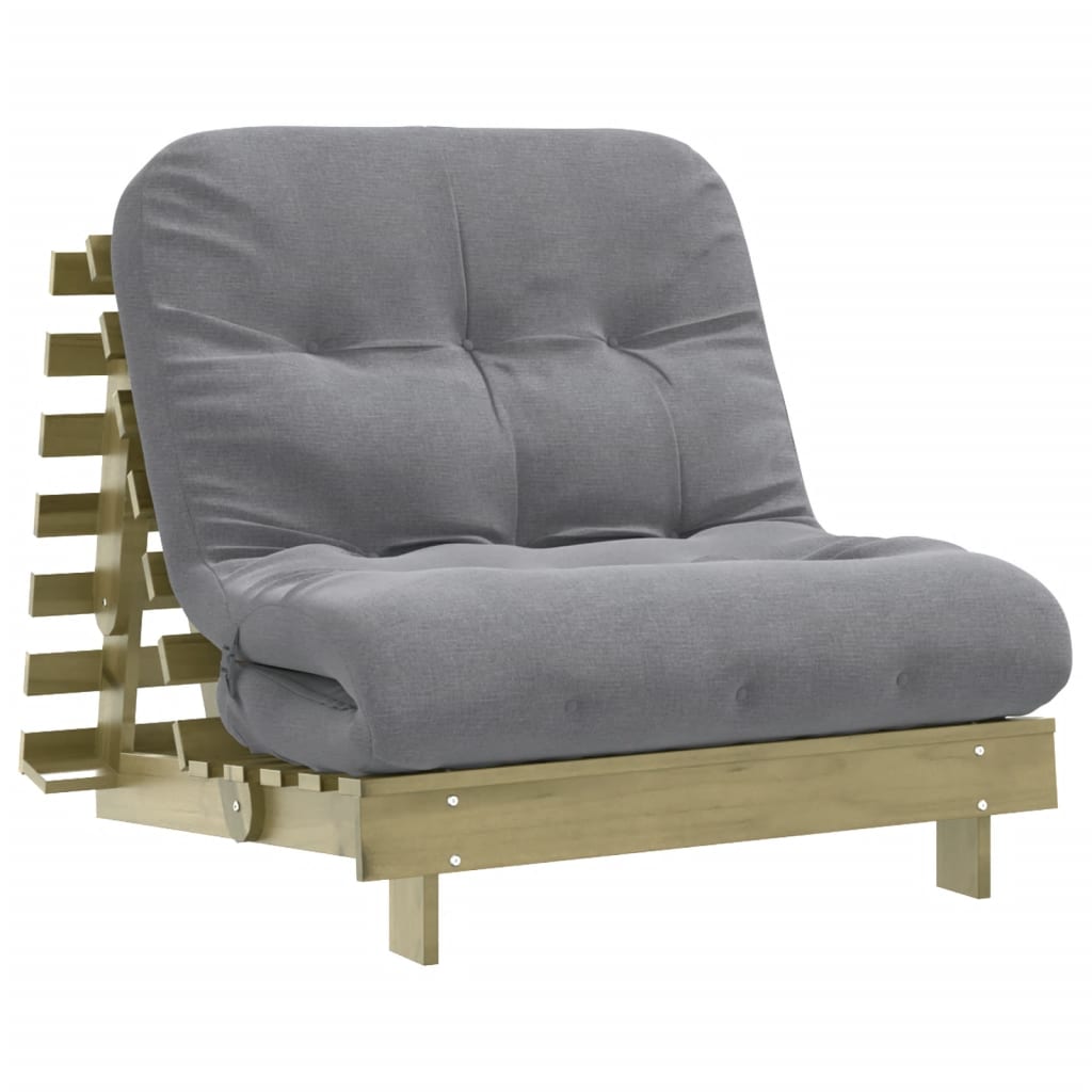 Futon na razvlačenje s madracem 80 x 206 x 11 cm od borovine