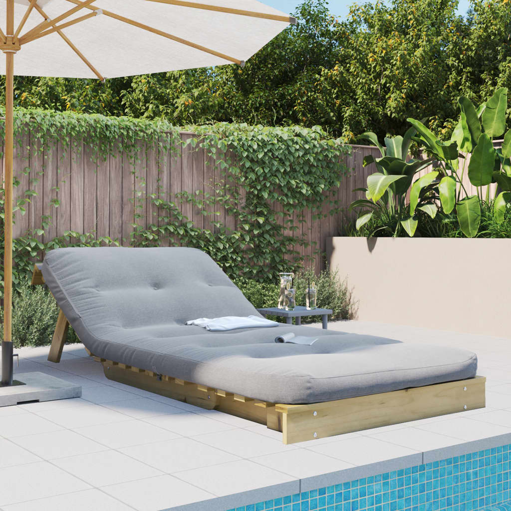 Futon na razvlačenje s madracem 80 x 206 x 11 cm od borovine