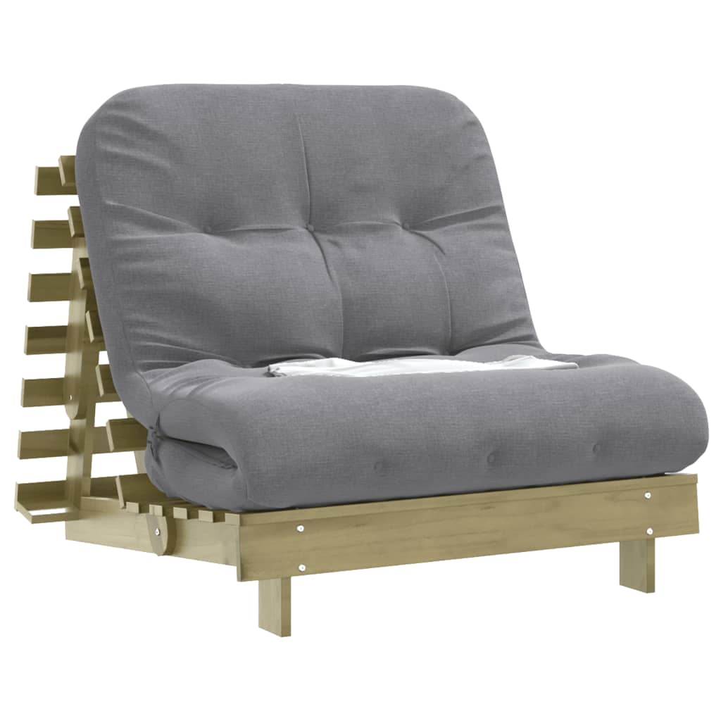 Futon na razvlačenje s madracem 80 x 206 x 11 cm od borovine
