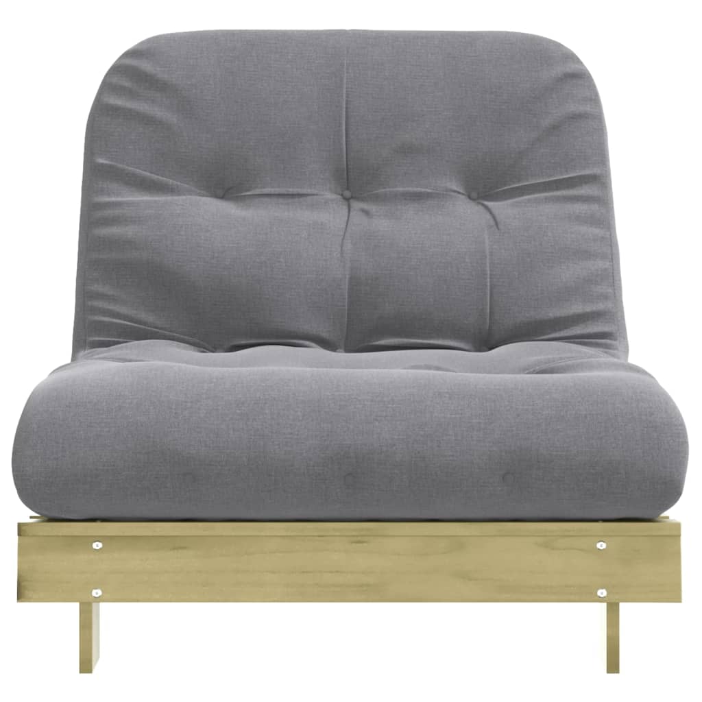Futon na razvlačenje s madracem 80 x 206 x 11 cm od borovine