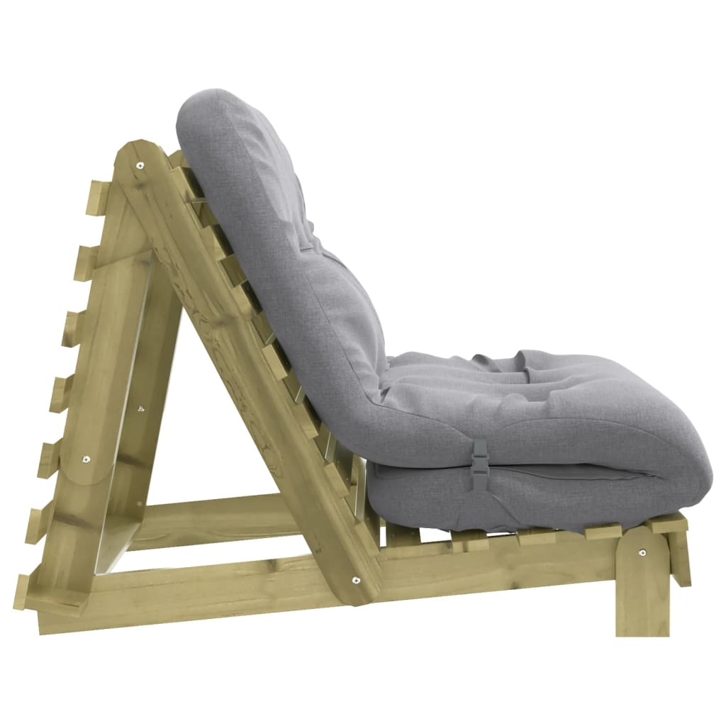 Futon na razvlačenje s madracem 80 x 206 x 11 cm od borovine