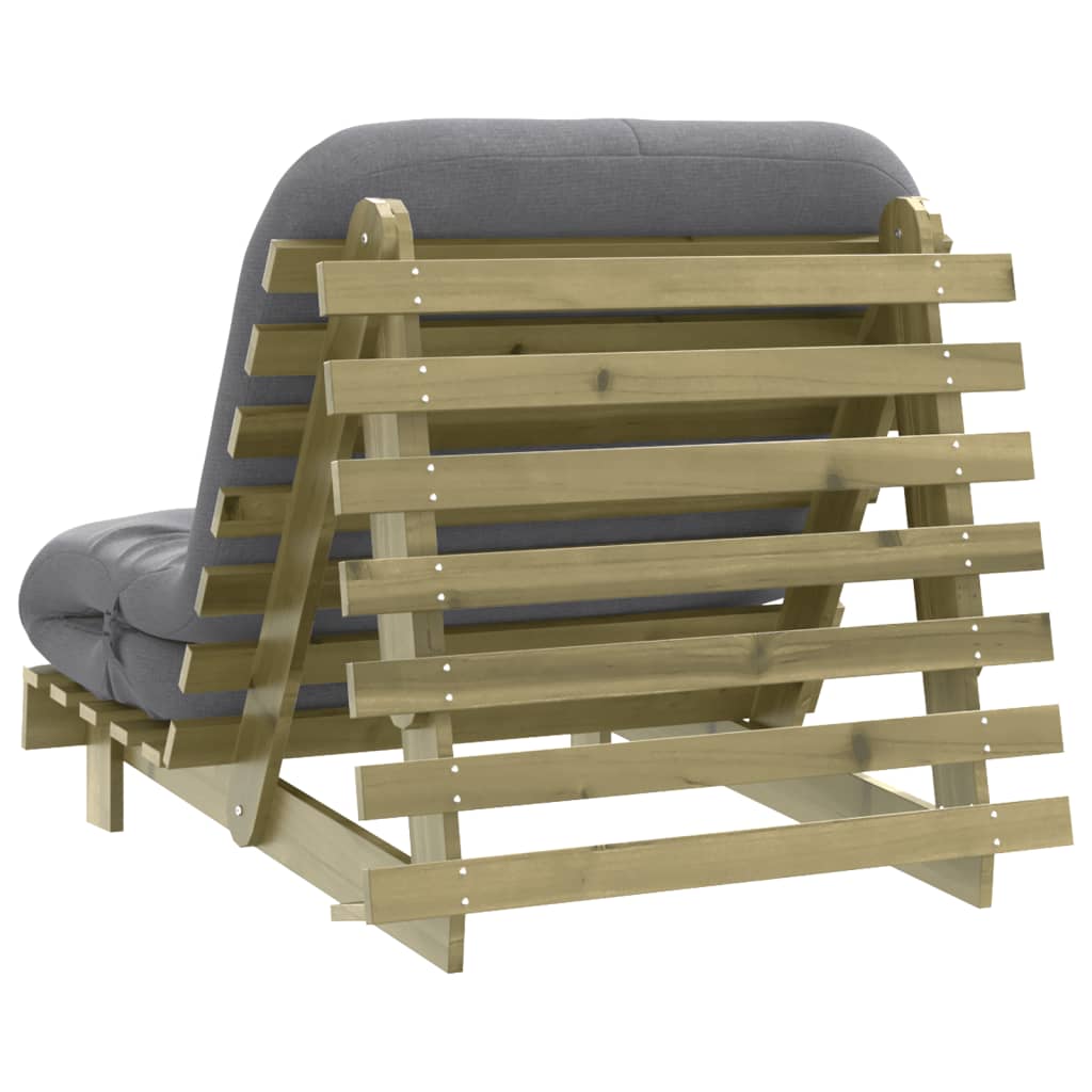 Futon na razvlačenje s madracem 80 x 206 x 11 cm od borovine