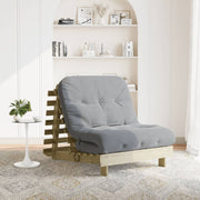 Futon na razvlačenje s madracem 80 x 206 x 11 cm od borovine