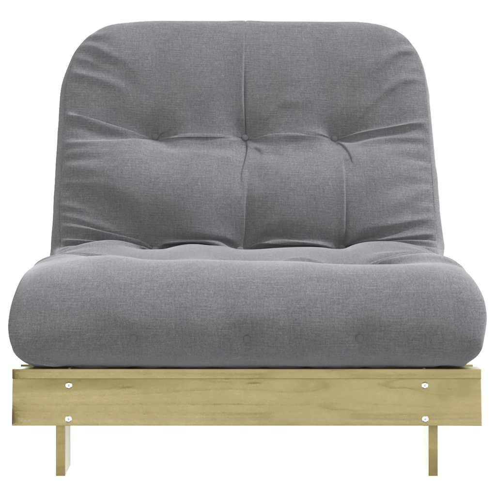 Futon na razvlačenje s madracem 90 x 206 x 11 cm od borovine