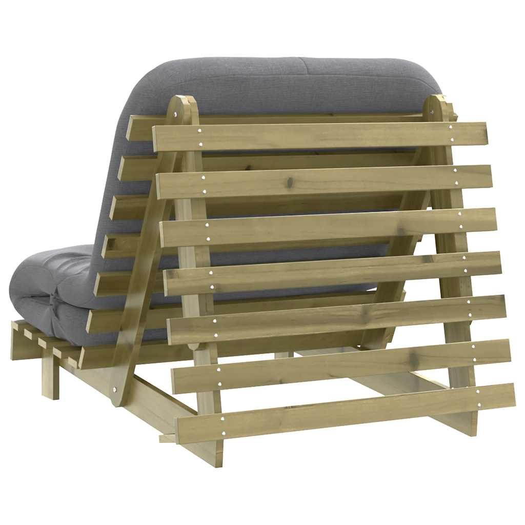 Futon na razvlačenje s madracem 90 x 206 x 11 cm od borovine