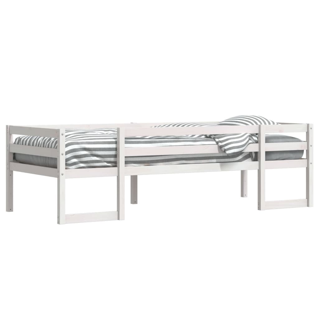 Okvir za dječji krevet bijeli 90 x 200 cm od masivne borovine