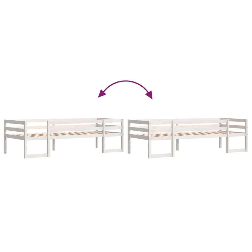 Okvir za dječji krevet bijeli 90 x 190 cm od masivne borovine