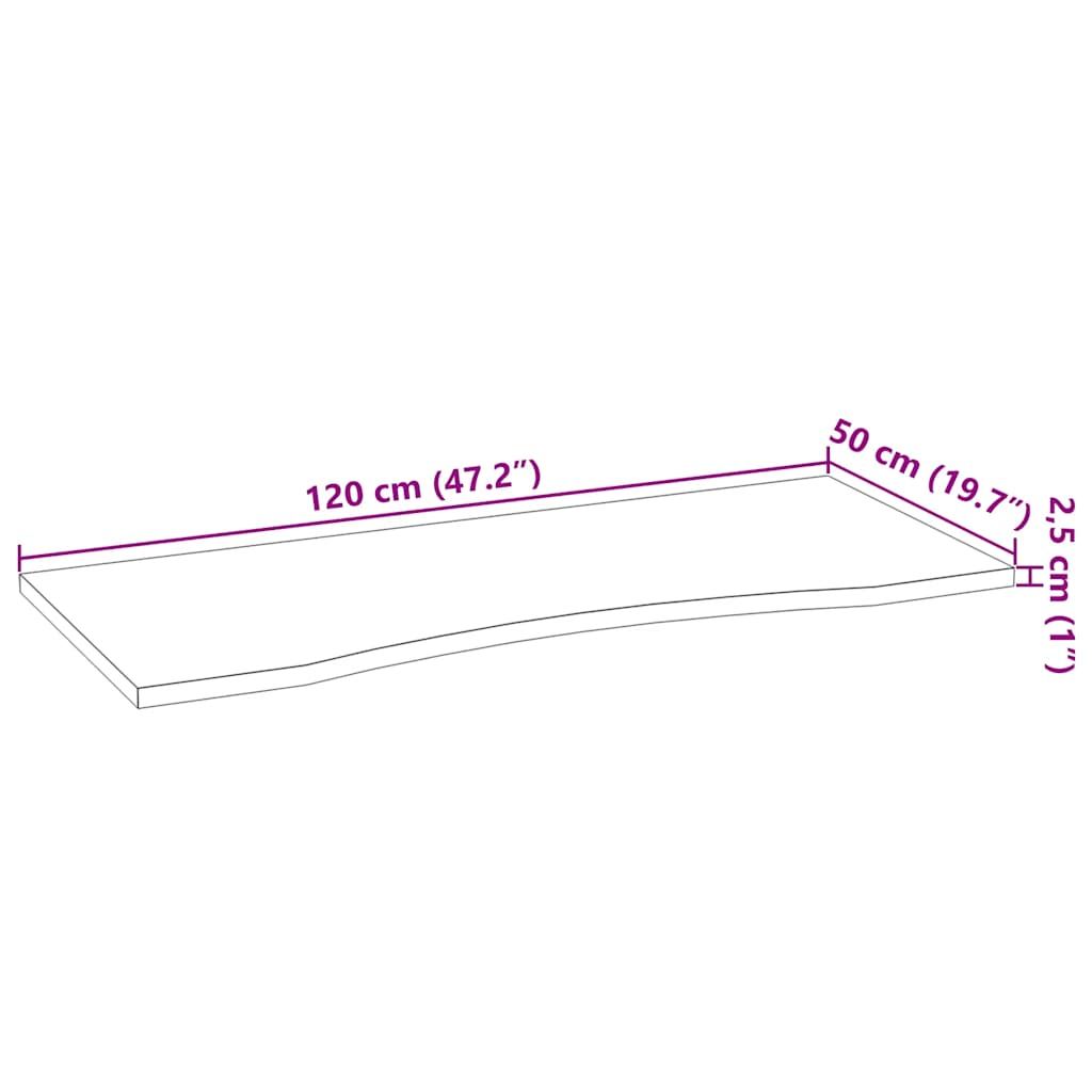 Ploča za radni stol svjetlosmeđa 120x50x2,5cm drveni pravokutni