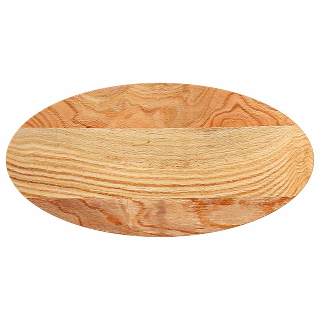Stolna ploča svjetlosmeđa 80x40x4 cm ovalna masivna hrastovina
