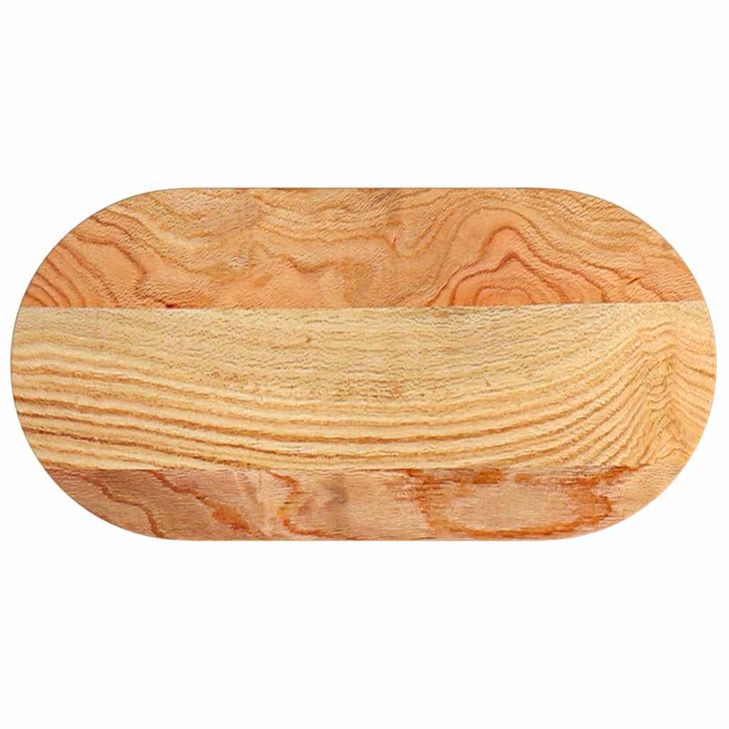 Stolna ploča svjetlosmeđa 80x40x2 cm ovalna masivna hrastovina