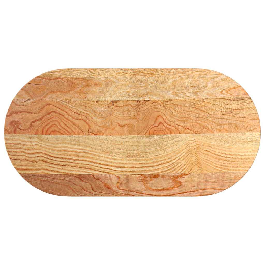 Stolna ploča svjetlosmeđa 100x50x2 cm ovalna masivna hrastovina