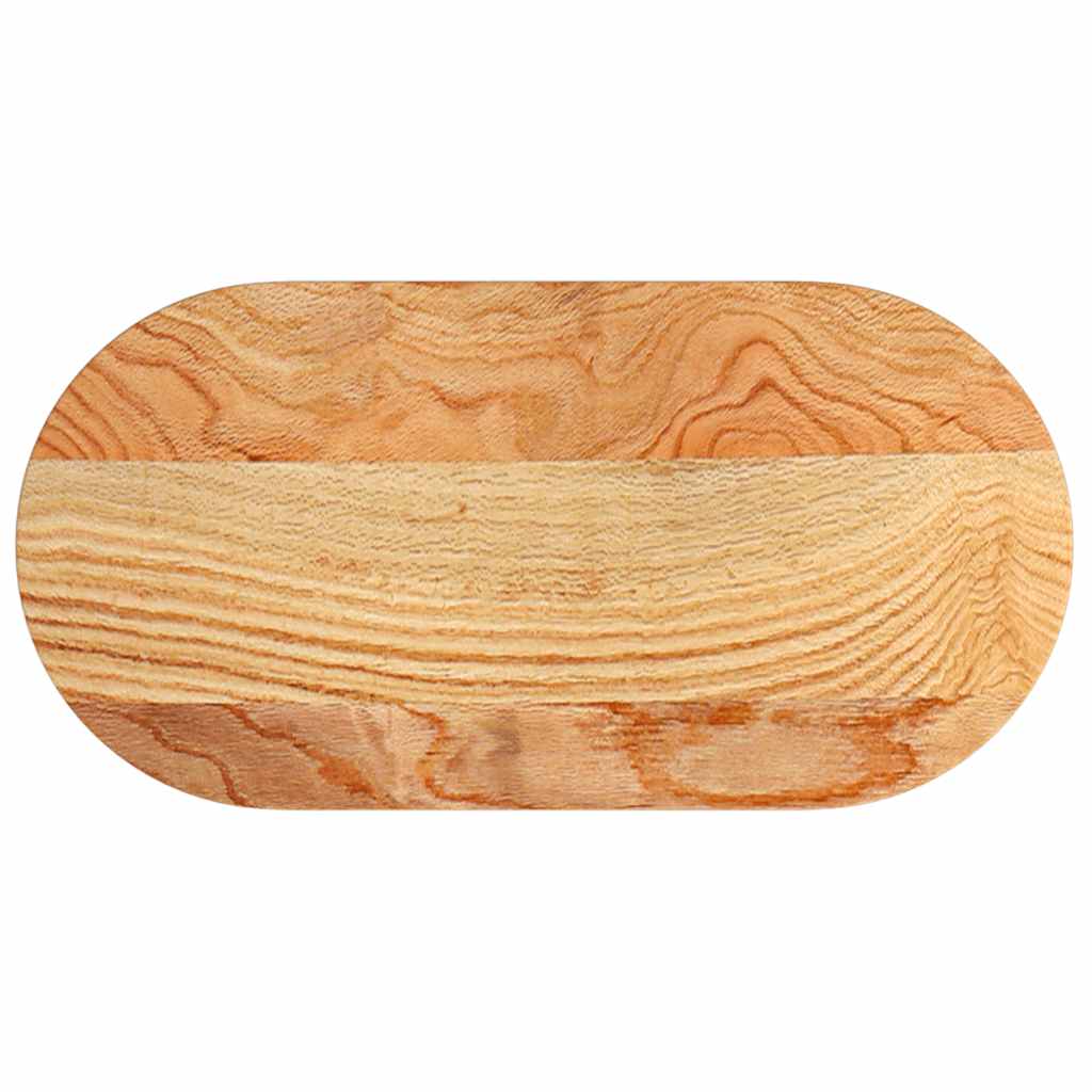 Stolna ploča svjetlosmeđa 80x40x4 cm ovalna masivna hrastovina