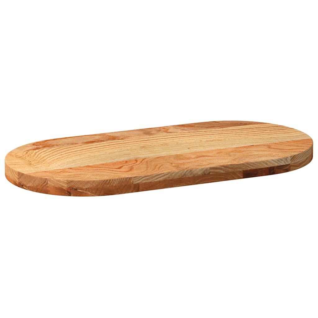 Stolna ploča svjetlosmeđa 80x40x4 cm ovalna masivna hrastovina