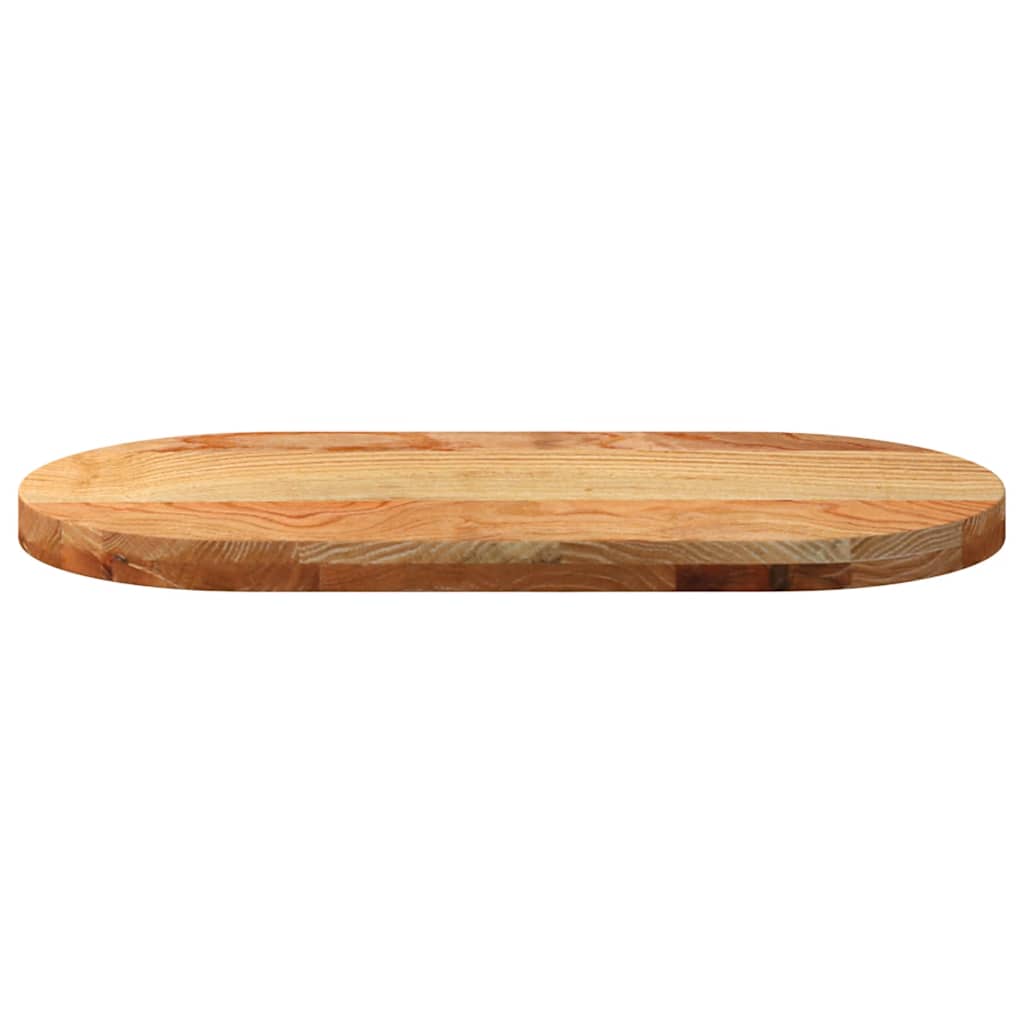 Stolna ploča svjetlosmeđa 80x40x4 cm ovalna masivna hrastovina