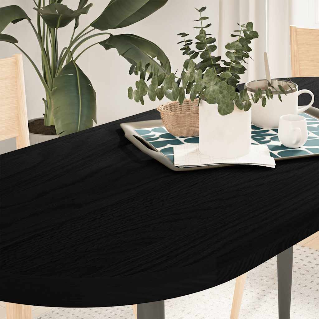 Stolna ploča tamnosmeđa 140x60x4 cm ovalna masivna hrastovina