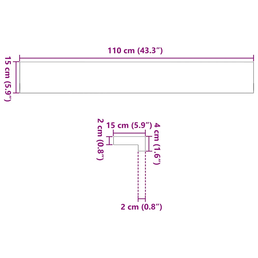Prozorske klupice 2 kom 110x15x2 cm netretirane masivne hrast