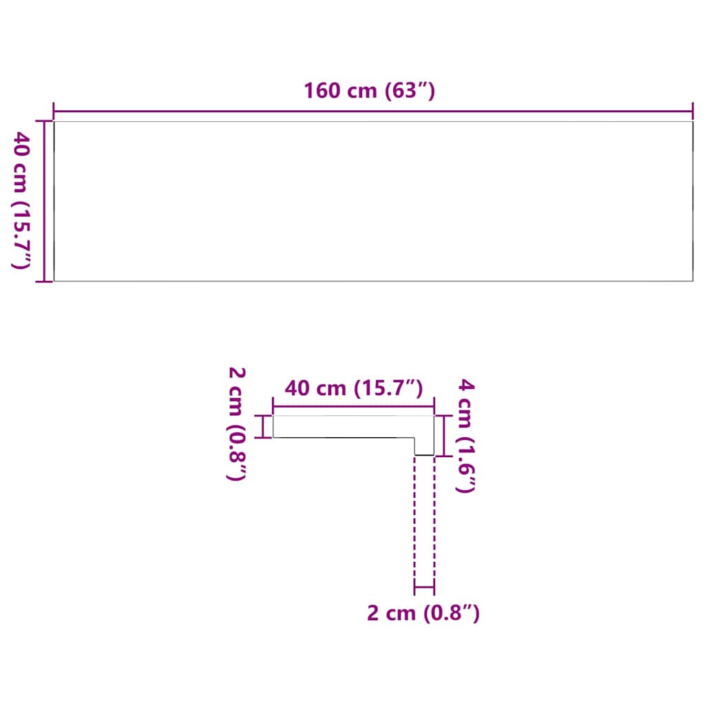 Prozorske klupice 2 kom 160x40x2 cm netretirane masivne hrast