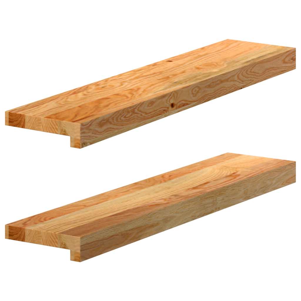 Prozorske klupice 2 kom svijetlosmeđe 70x15x2 cm masivne hrast