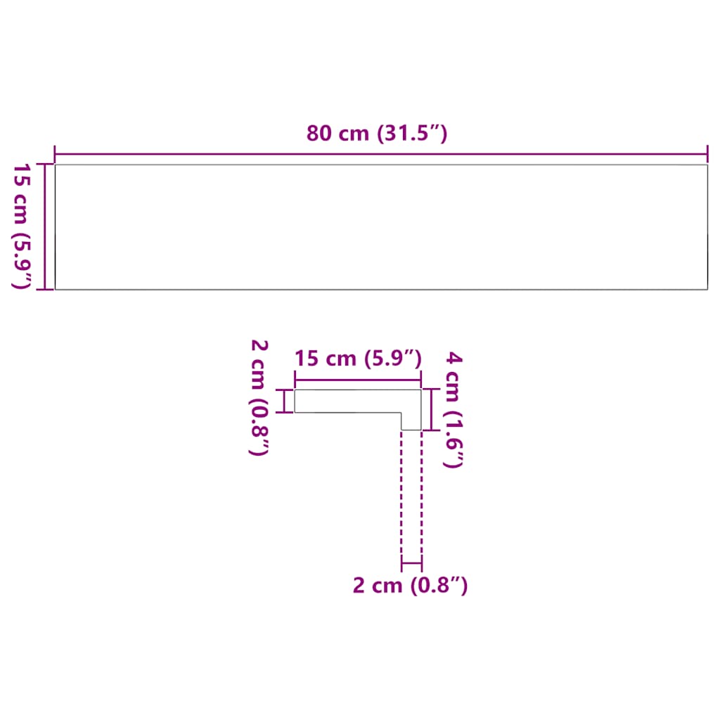 Prozorske klupice 2 kom svijetlosmeđe 80x15x2 cm masivne hrast