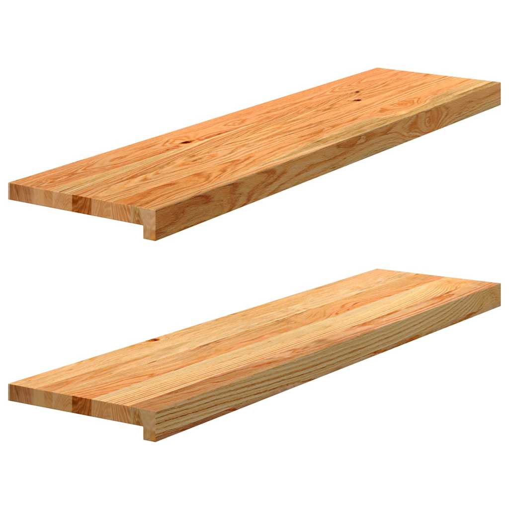 Prozorske klupice 2 kom svijetlosmeđe 100x25x2 cm masivne hrast
