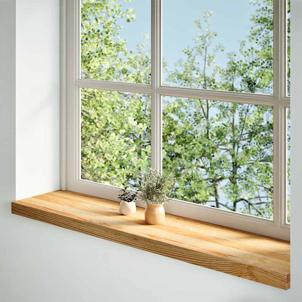 Prozorske klupice 2 kom svijetlosmeđe 100x25x2 cm masivne hrast