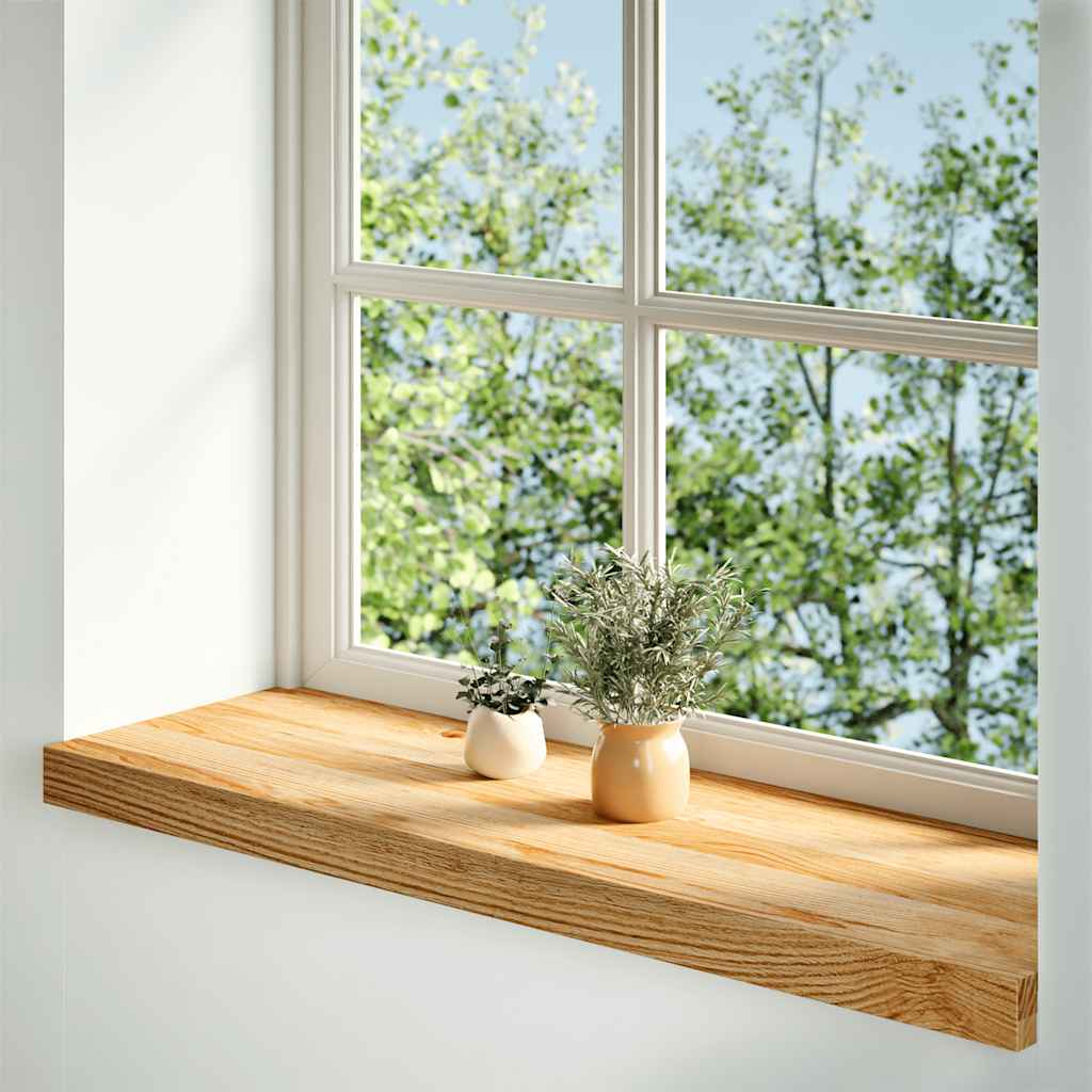 Prozorske klupice 2 kom svijetlosmeđe 80x30x2 cm masivne hrast