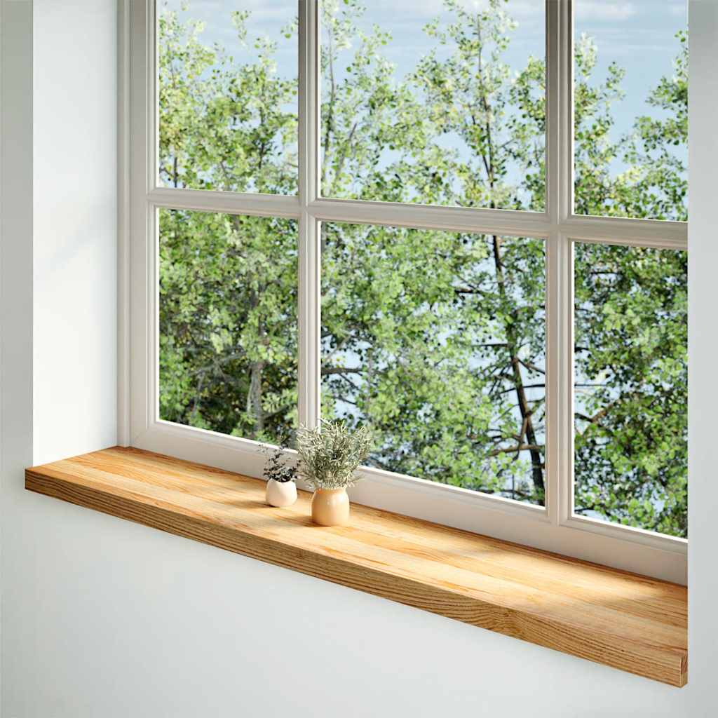 Prozorske klupice 2 kom svijetlosmeđe 140x30x2 cm masivne hrast