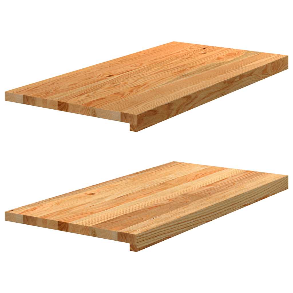 Prozorske klupice 2 kom svijetlosmeđe 80x40x2 cm masivne hrast