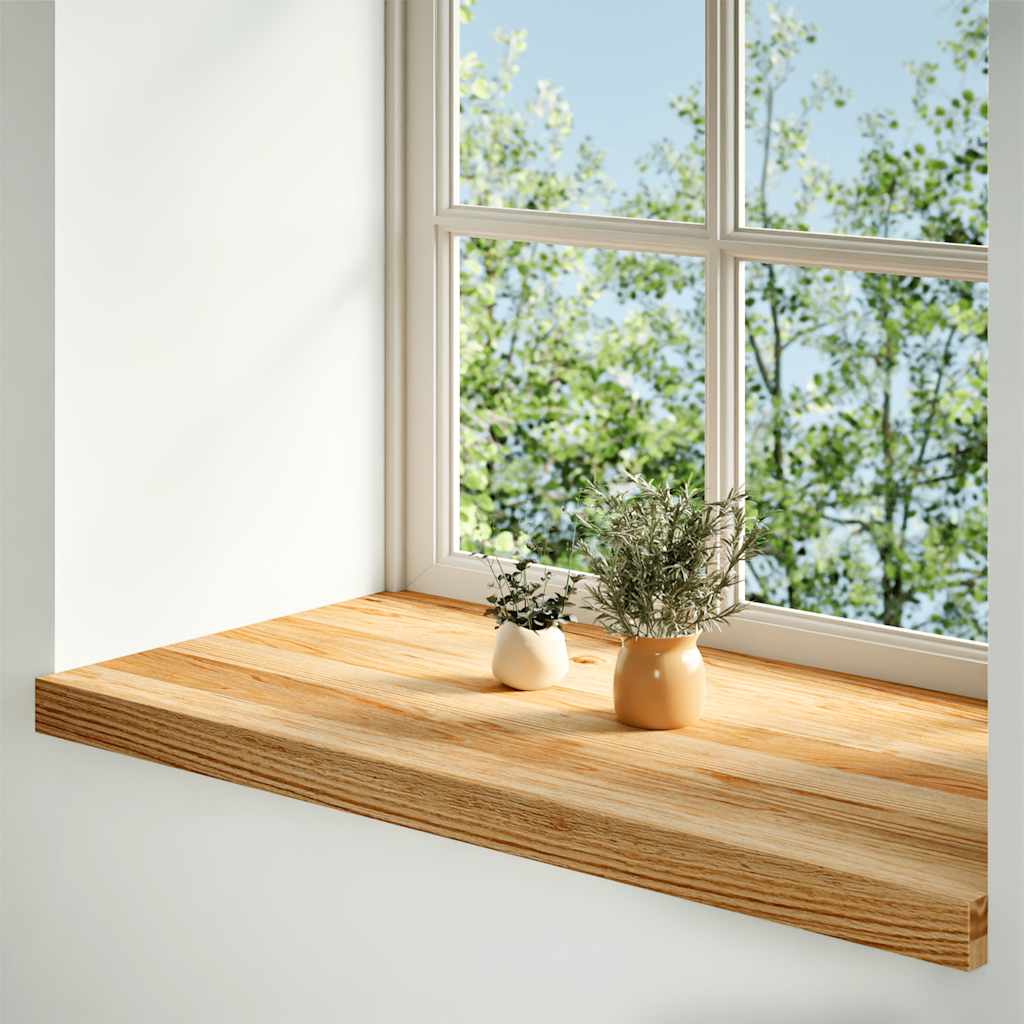 Prozorske klupice 2 kom svijetlosmeđe 80x40x2 cm masivne hrast