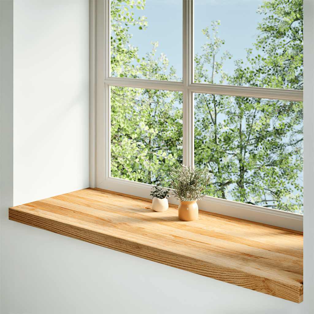 Prozorske klupice 2 kom svijetlosmeđe 100x40x2 cm masivne hrast