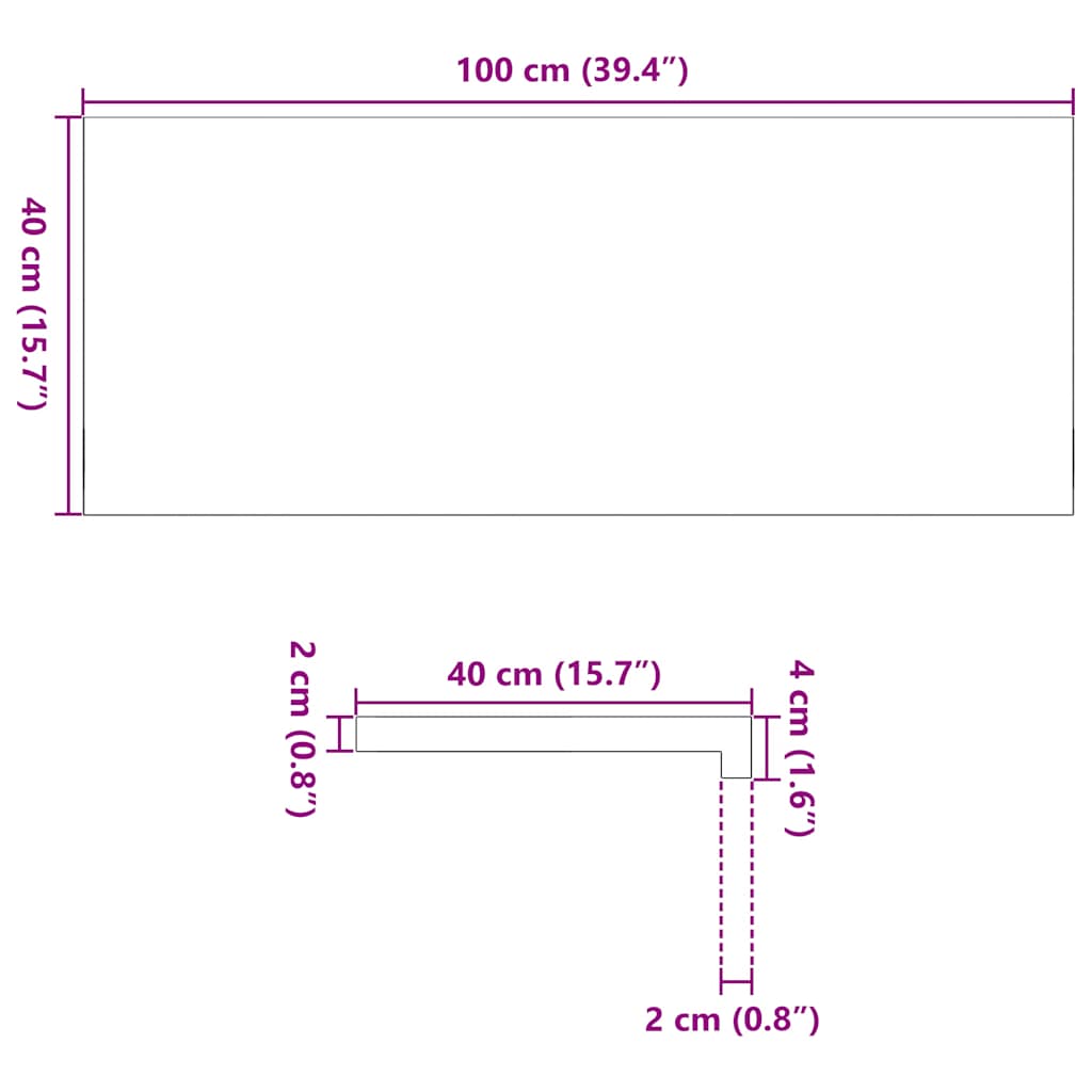Prozorske klupice 2 kom svijetlosmeđe 100x40x2 cm masivne hrast