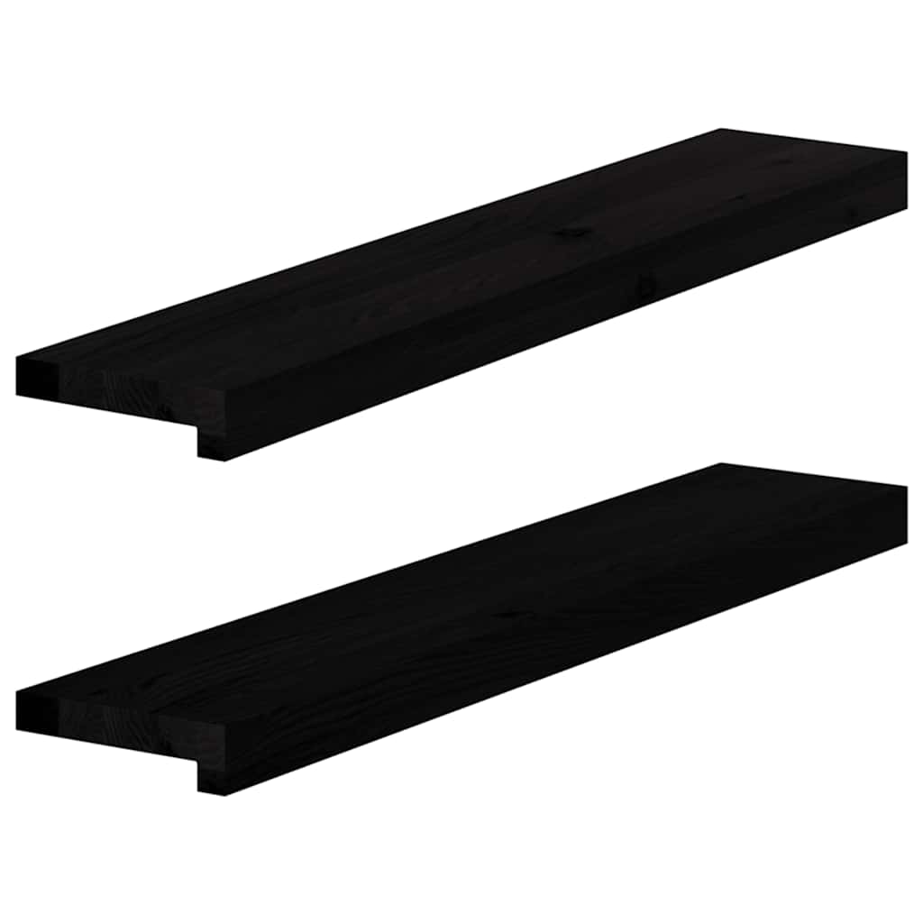 Prozorske klupice 2 kom tamnosmeđe 80x15x2 cm masivne hrast