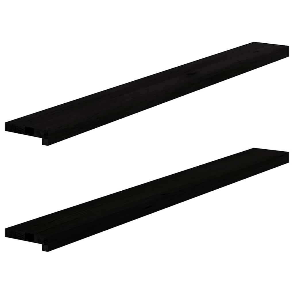 Prozorske klupice 2 kom tamnosmeđe 140x15x2 cm masivne hrast