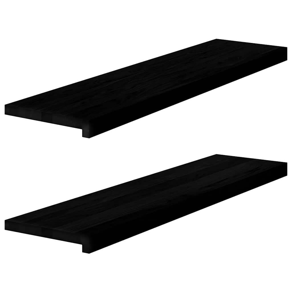 Prozorske klupice 2 kom tamnosmeđe 100x25x2 cm masivne hrast