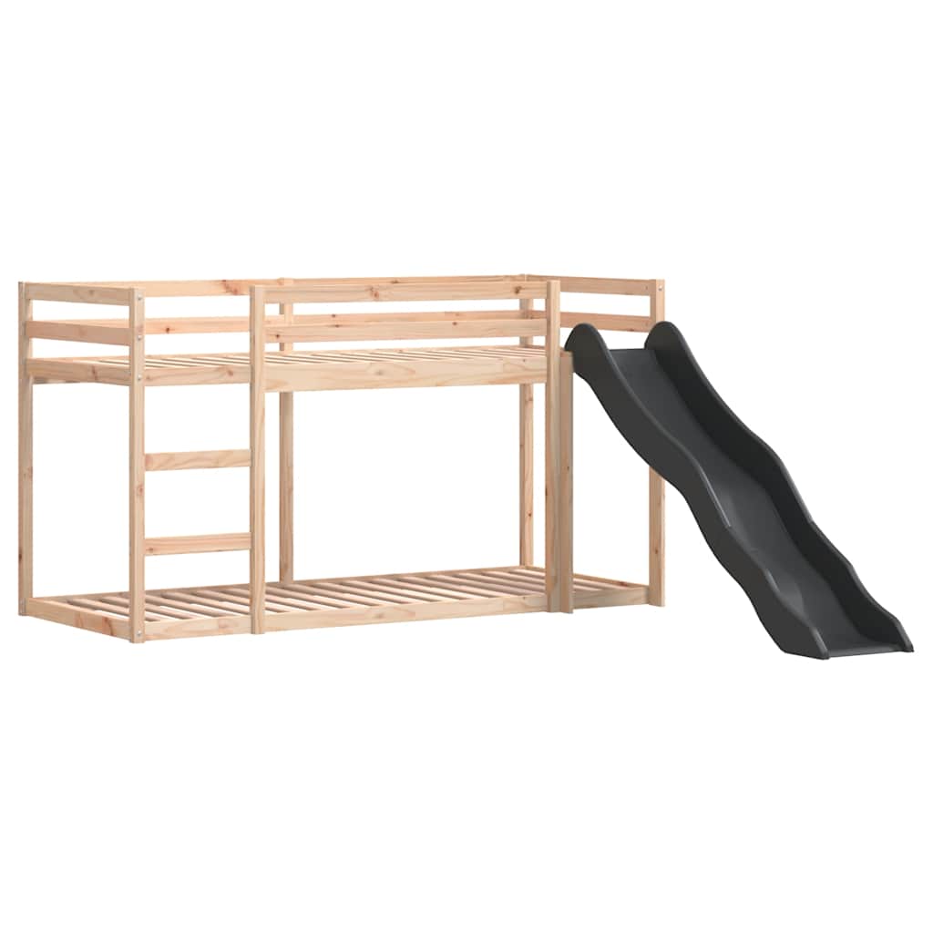 Krevet na kat s toboganom i ljestvama 80 x 200 cm od borovine