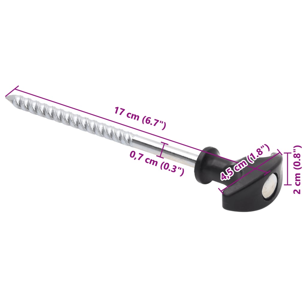 Klinovi za šator 12 kom 17 cm Ø 7 mm od pocinčanog čelika