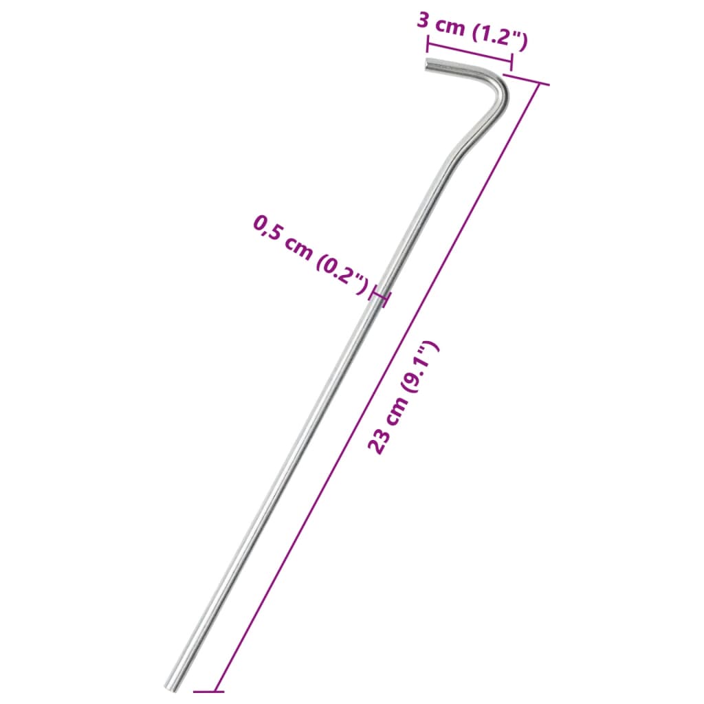 Klinovi za šator 50 kom 23 cm Ø 5 mm od pocinčanog čelika