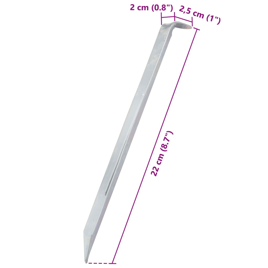 Klinovi za šator 24 kom 22 cm Ø 20 mm od pocinčanog čelika