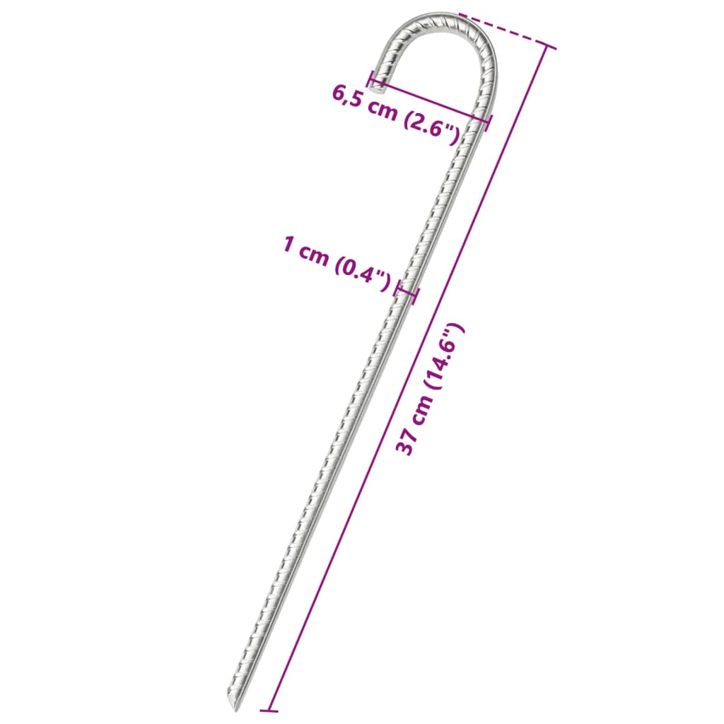 Klinovi za šator 6 kom 30 cm Ø7 mm od pocinčanog čelika