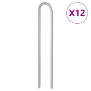 Klinovi za šator U-oblika 12 kom 37 cm Ø 10 mm pocinčani čelik