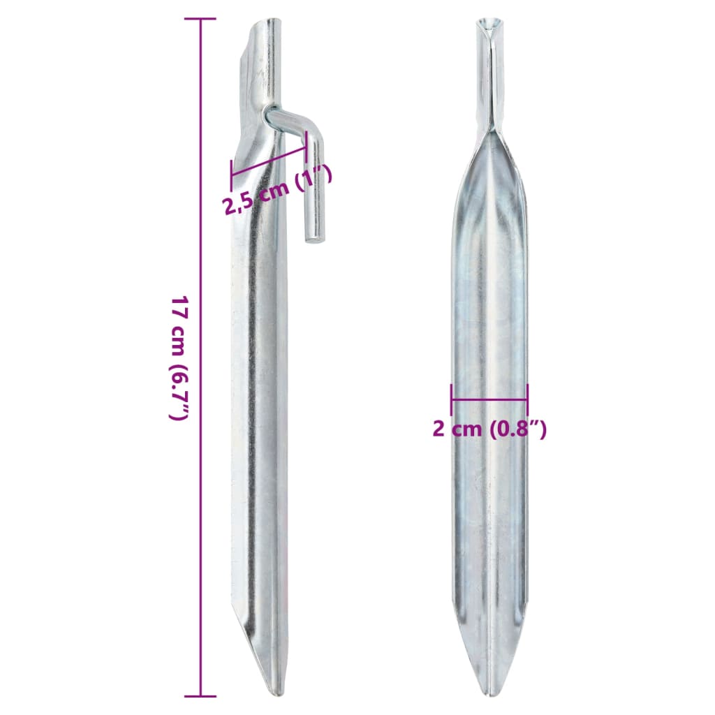 Klinovi za šator V-oblika 24 kom 17 cm Ø 20 mm pocinčani čelik