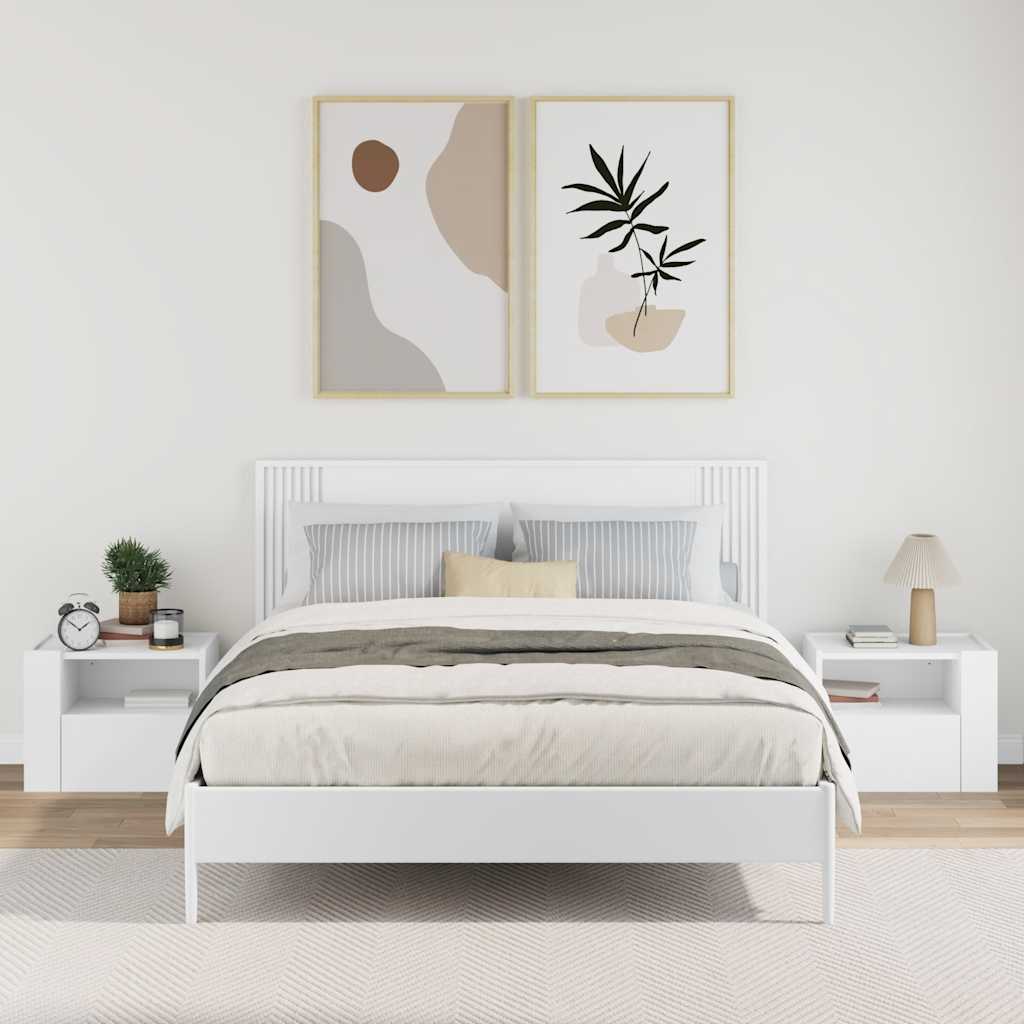 Zidni noćni ormarići 2 kom bijeli 45 x 30 x 35 cm