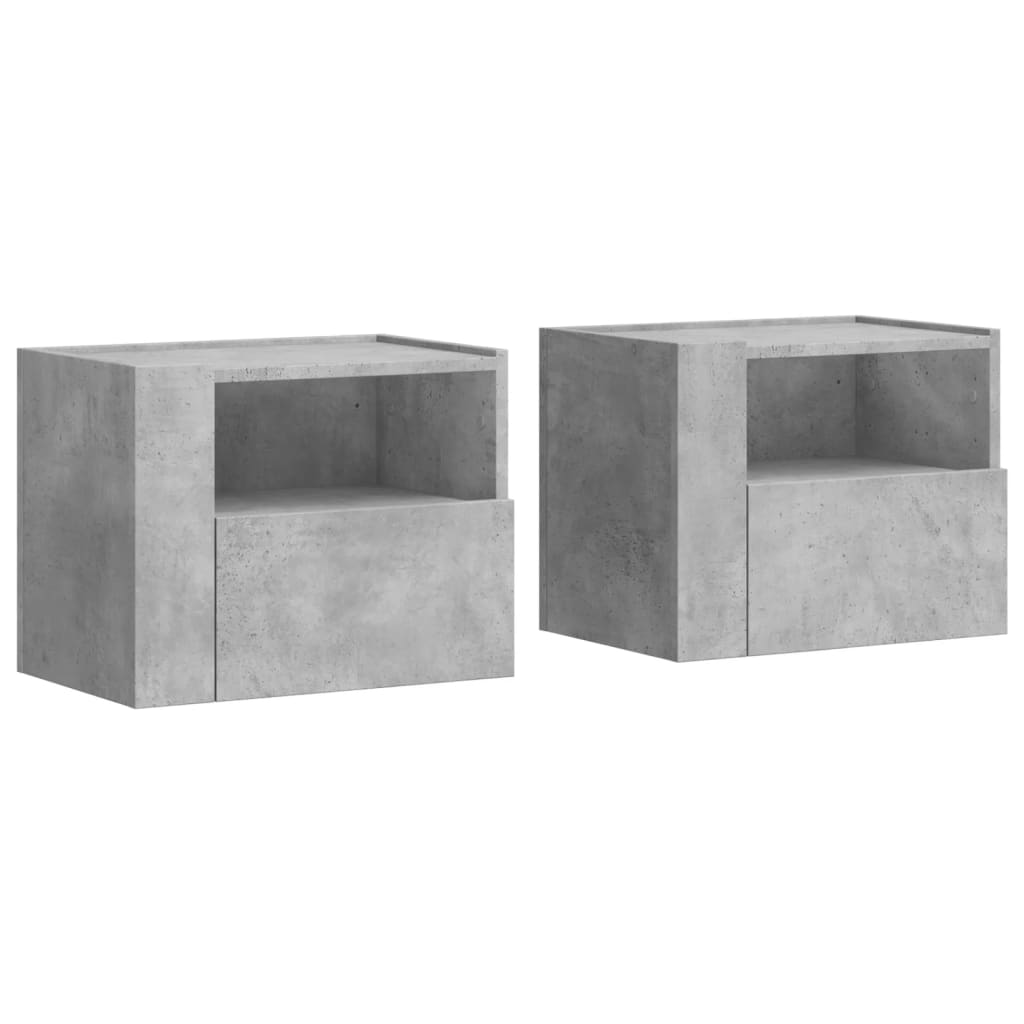 Zidni noćni ormarići 2 kom siva boja betona 45 x 30 x 35 cm
